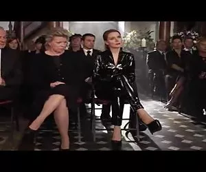 Martina hill les sexy traje de látex negro mujeres perras com